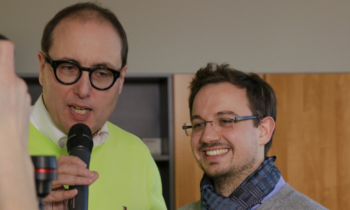 Zwei bei der Generalprobe für "Wins-and-Fails": links Hans-Jürgen Schwarzer (meinereiner) und rechts Martin Michenfelder. (fb)